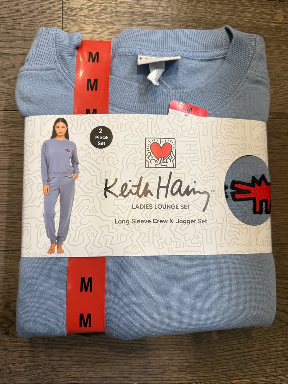 Keith Haring Lounge Set - Long Sleeve Crew & Joggers in Blue